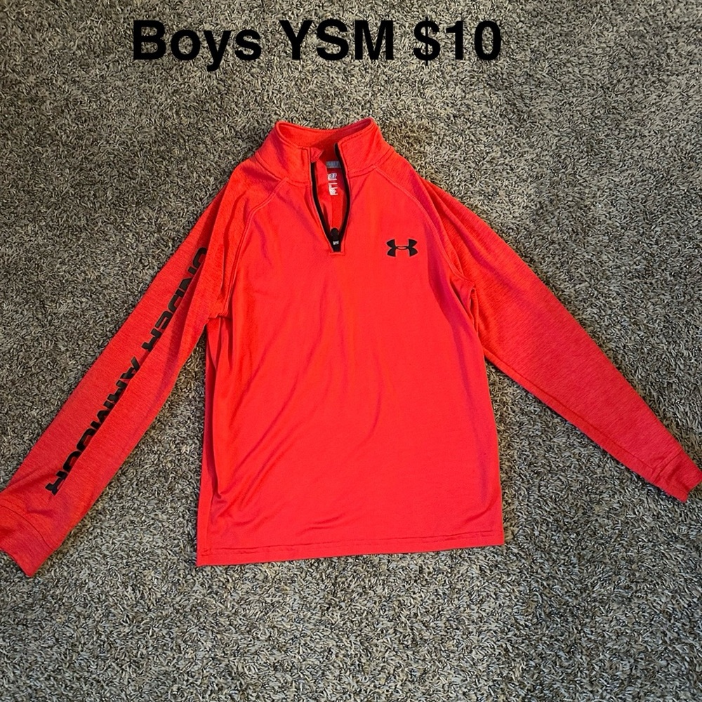Under Armour Youth Red Quarter-Zip Shirt